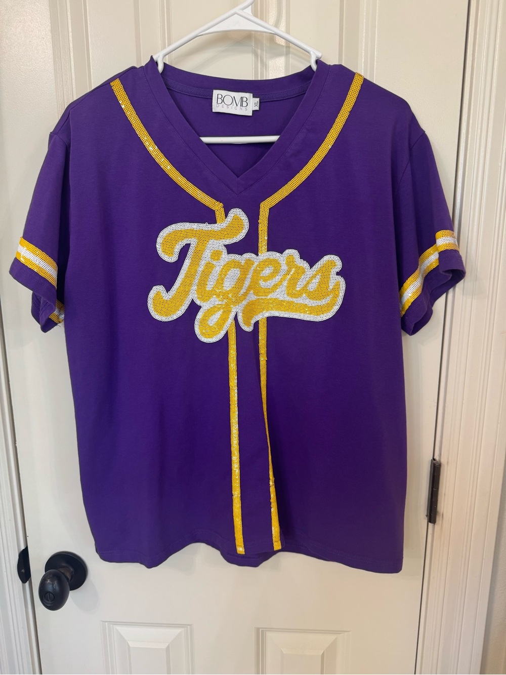 Purple & Gold LSU Tigers Baseball Bomb Designs Shirt